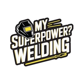 Welder Sticker, 4 in - Welding Decal for Welder, Ironworker, Construction, Laborer, Pipefitter, Mechanic (Superpower)