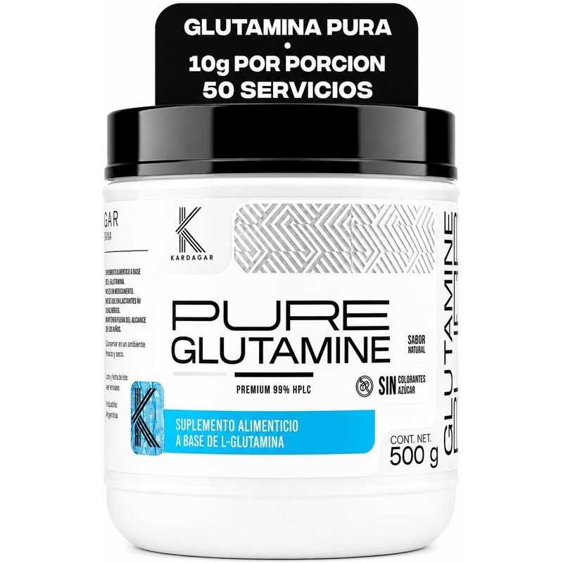 L Glutamina Pura en Polvo 500g Rinde 50 Porciones