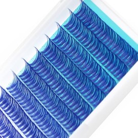 Extensiones de pestaas VAYATOR 40D, 2 colores negroazul oscuro, 200 unidades, curvatura D de 10-18 mm a elegir, extensiones individuales (40D, azul...