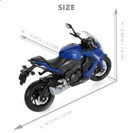 Risopen Die-Cast Motorcycle Model Compatible with Suzuki GSX-S1000F Motor Bike Toy 1:18 Motorcycle Toy Gift Collection for Child Adults (Blue)