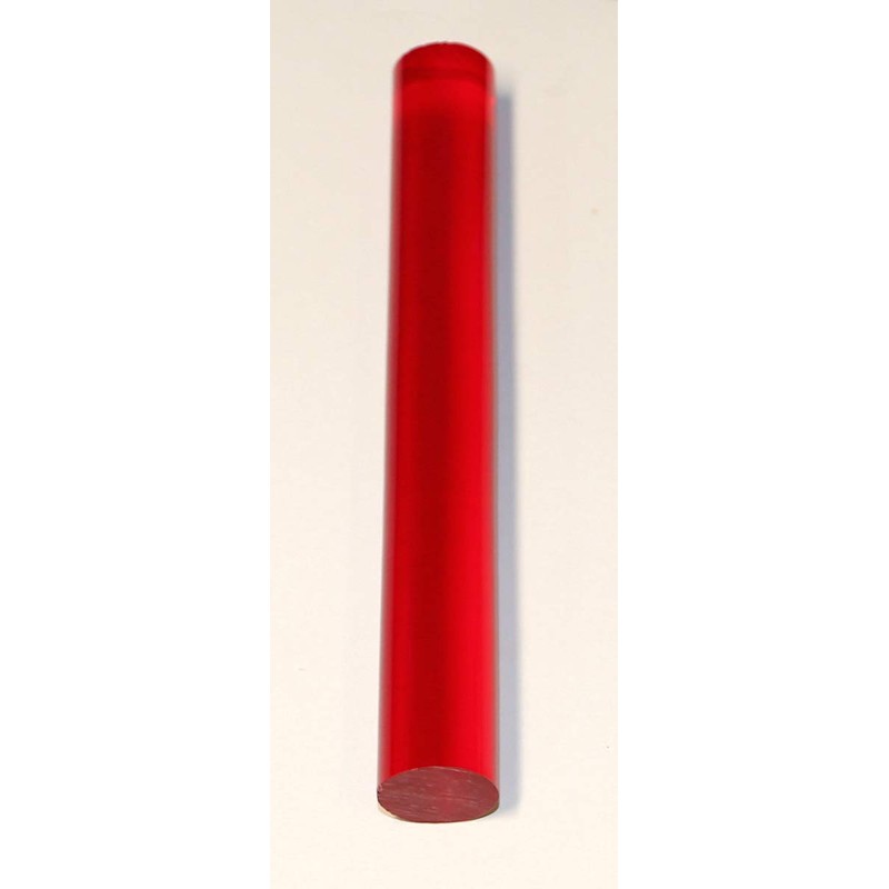 1 1/2" Diameter x 12" Long Nominal Clear RED Translucent