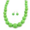 Avalaya Acrylic Bead Short Necklace And Stud Earring Set in