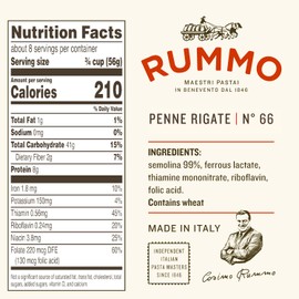 Rummo Lenta Lavorazione - Penne Rigate (No. 66) 1 LB - Pack of 5