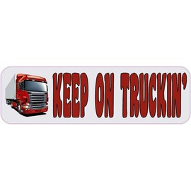 StickerTalk Keep on Truckin (Trucking) Vinyl Sticker, 10 inches by 3 inches