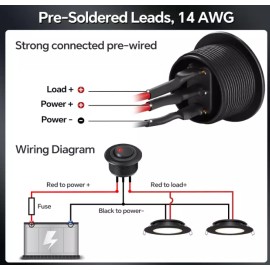Unbranded 12V 20A ON/OFF ROCKER SWITCH WITH RED LED POWER LIGHT