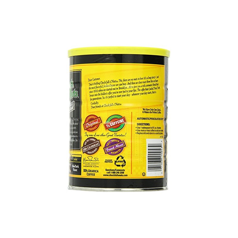 Chock Full o'Nuts Coffee, New York Roast Ground, 10.5 Ounce