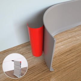 GAMZAU Flexible Baseboard Molding Trim, 6 Inch x 20 Feet Peel and Stick Vinyl Wall Base Cove Base, Self-Adhesive Rubber Wall Base Moulding Trim(S152,Gray)