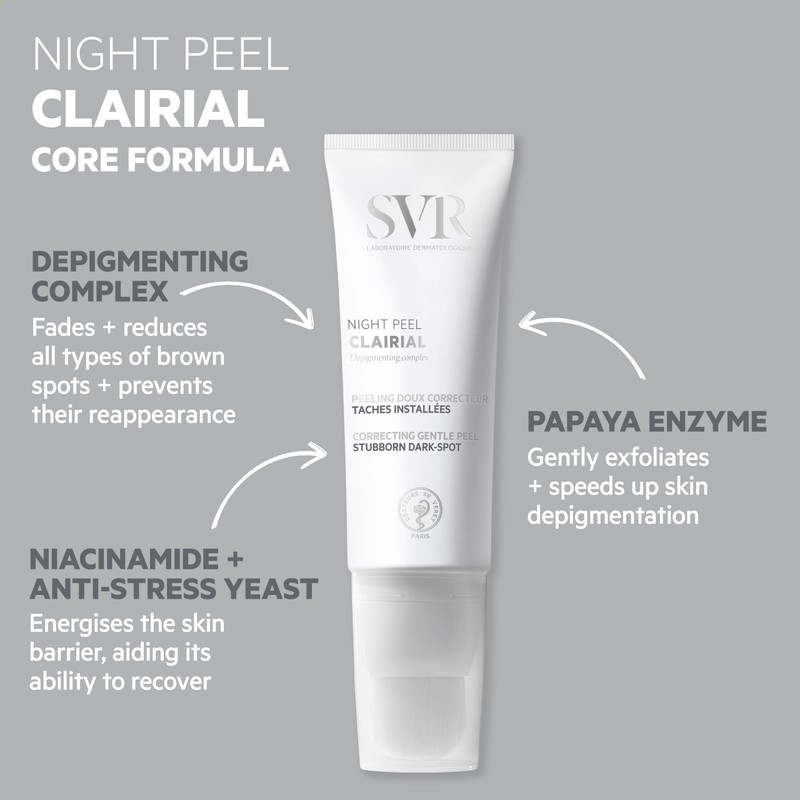 SVR CLAIRIAL NIGHT PEEL - Stubborn Brown-Spot Reducing Face Treatment,