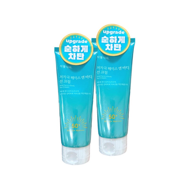 Plant Nation 식물나라 저자극 페이스앤 바디 선크림150ml x2개 무기자차 멀티