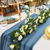 HunnmingRe 6 Pcs 10ft Gauze Table Runner with Flower Garland