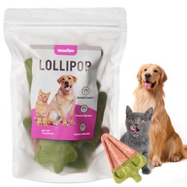 Whiskopia Freeze-Dried Dog & Cat Treats with Watermelon Shapes, Interactive Crunchy Snacks for Indoor Kitten, 100% Natural Chicken Traning Treats for Cat, Small & Medium Dogs, 18 Pack