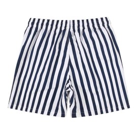 SUNDAY ROSE 3 Pack Mens Swim Trunks with Mesh Lining Quick Dry Swim Shorts Bathing Suit for Men White Blue Stripes Size L