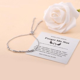 Helonley Morse Code Bracelet for Women - 925 Sterling Silver Inspirational Bracelets Adjustable Morse Code Bracelets Charm Jewelry Birthday Gifts Christmas Gifts, Adjustable, Sterling Silver, no