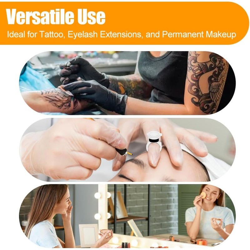 100 Unidades de Anillos de Tinta para Tatuajes, Vasos Desechables
