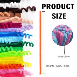 VZF Pipe Cleaners Craft Supplies,300PCS Pipe Cleaners Bulk for Art and Craft Projects Creative DIY Easter Decorations Wall Art,Multi-Color Chenille Stems Easter Basket Stuffers for Teens,Kids Toys