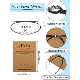 Juego de 40 Tarjetas de Apreciación Pulseras con Estetoscopio RN para Enfermera Mujer Regalo de Graduación (Estilo Fresco)