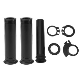 Motoforti 7/8" 22mm 15/16" 24mm Motorcycle Hand Grips Cover Kit Aluminum Alloy Rubber Handlebar Grip Black 1 Set Diamond Pattern