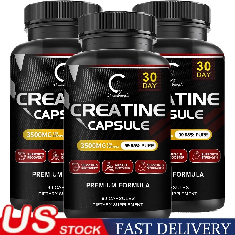 Pure Creatine Monohydrate Capsules - 270 Capsules, 3,500mg per Serving