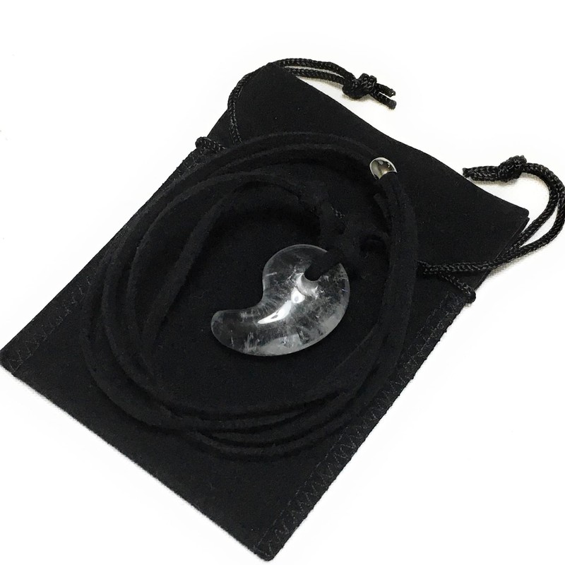 [NeoVenus] Natural Stone Magatama Necklace, Crystal, Quartz, 1 Piece