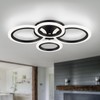 Vikaey Modern LED Flush Mount Ceiling Light, 4 Rings Black