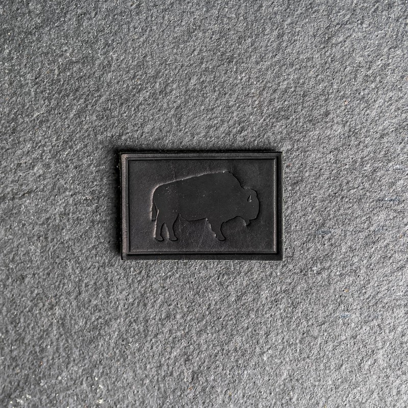 Bison Leather Patches with optional hook side fastener added, 100%