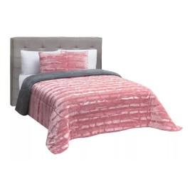 Colchas Elefantito Cobertor Mink King Size Rosa Begonia Térmico Calientito Diseño de la tela Liso