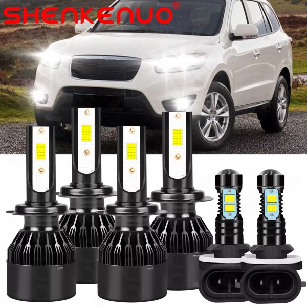 SHENKENUO For Hyundai Santa Fe 2007-2012 LED Headlight High Low