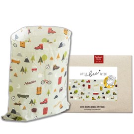little bee fresh Organic Beeswax Cloth Sandwich Bag from Germany - Keeps Food Natural, Beautiful & Plastic-Free Fresh! Handmade from Organic Raw Materials (Outdoor)