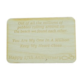 17th Your My One In A Million Gift - 17th Anniversary Metal Heart Pebble Gift -Keep My Heart Close