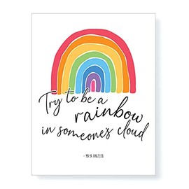 PrintChicks - Rainbow Maya Angelou Quote Print – ‘Be a Rainbow’ Inclusivity Equality Positive Home, School, Office Decor