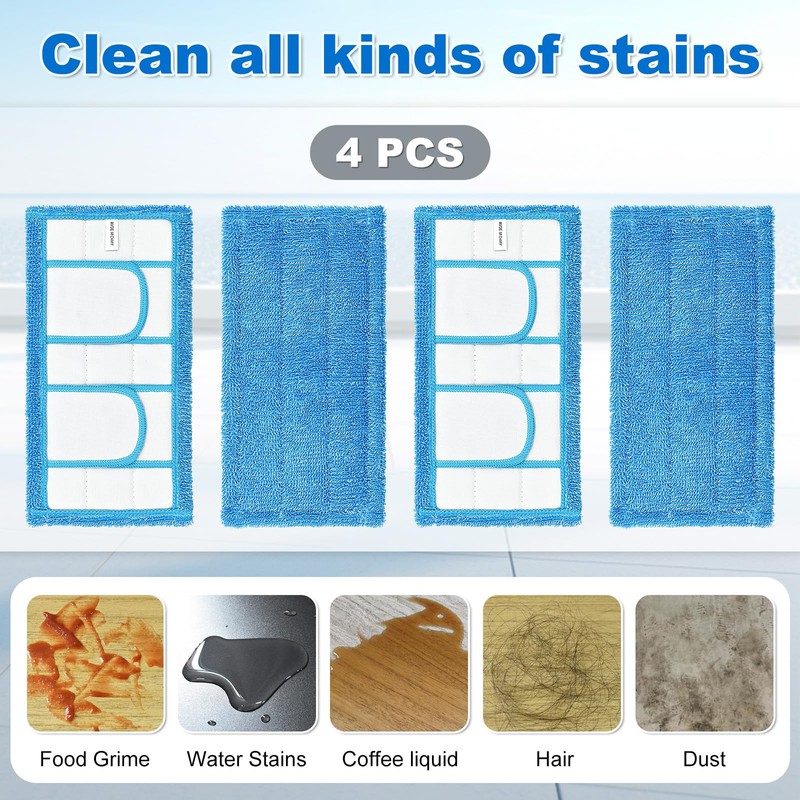 Mop Pads for Flash Speedmop, Microfiber Pads Refills Wet Dry