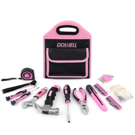 DOWELL 167PCS Kid Pink Tool Kit Perfect for DIY, Home Maintenance, Womens Tool Kit for House, Home Tool Set for Women, Girls, Ladies with Storage Bag
