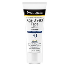 Neutrogena Age Shield Face Oil-Free Sunscreen Lotion with Broad Spectrum SPF 70, Non-Comedogenic Moisturizing Sunscreen to Help Prevent Signs of Aging
