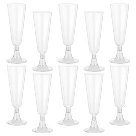 eMKay® Clear Plastic Champagne Flutes/Glasses 140ml - Pack 24 (Pack of 1)