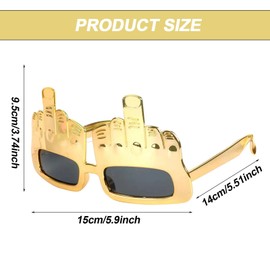 MIVAIUN 2 Pairs Party Sunglasses with Fingers Hippie Glasses Skirt Glasses Party Props Photo Booth Props Hipster Sunglasses for Adults Children Party Costume Accessories (2 Pairs)