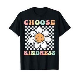 Groovy Choose Kindness Retro Daisy Flower Positivity Be Kind T-Shirt