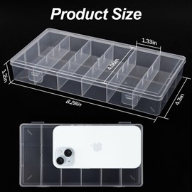 clear visible plastic storage box cosmetic tools storage box makeup tools fishing tackle accessory box organizer jewelry screws hardware accessories organizer box (2Pack)