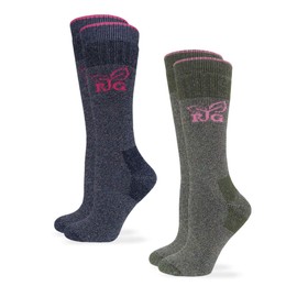 Realtree Girl Women's Merino Wool Blend Cushion Boot Socks 2 Pair Pack, Multi, Medium (29671)