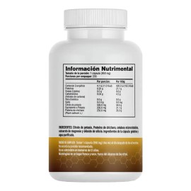 Citrato de Potasio 518 mg (200 mg de Potasio Elemental) - Uno al da - 200 Cpsulas - SV - Sin Gluten y Sin OMG.                                        