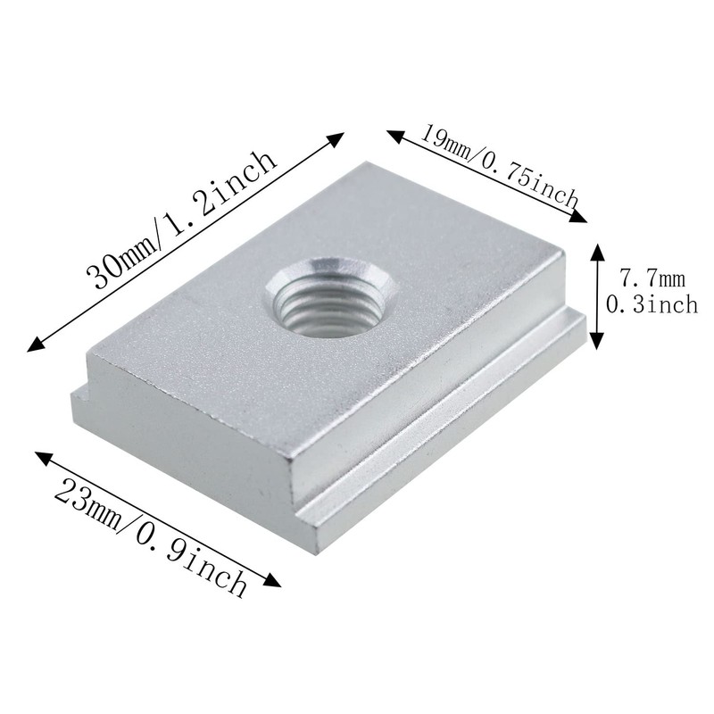 T-Track Slider MEETOOT 4pcs Silver Aluminum Alloy M8 T Slot