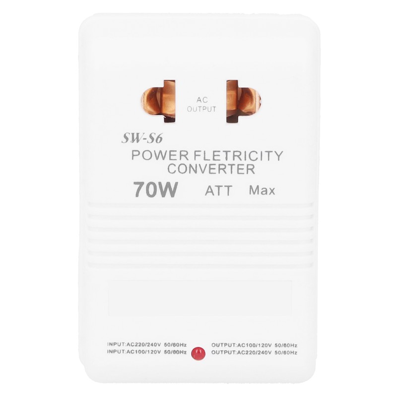 70W Power Converter to Dual Channel Transformer Adapter for Travel