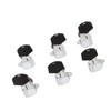 6 Pcs Guitar Tuning Pegs 3L3R Metal Body Black Wood