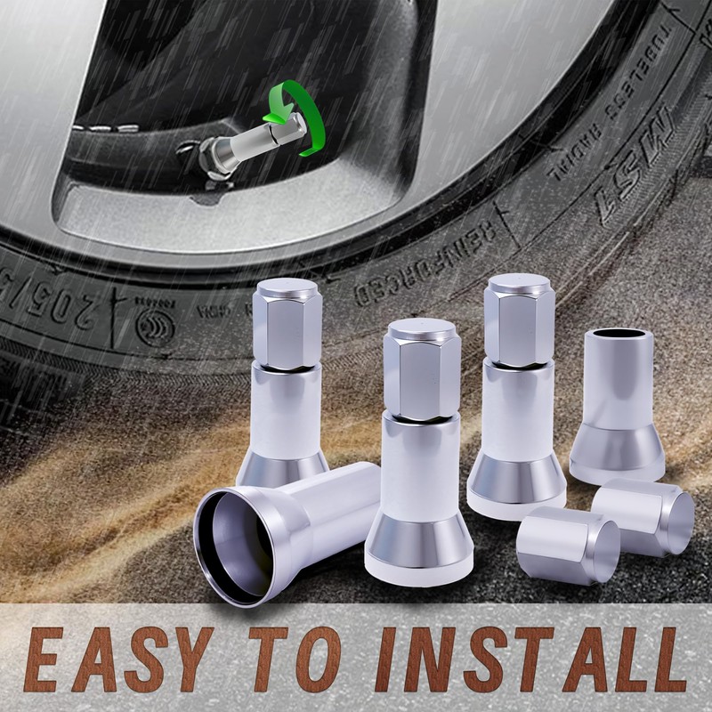 QILISEN Chrome Valve Stem Caps 5 Pack - TR413 Valve