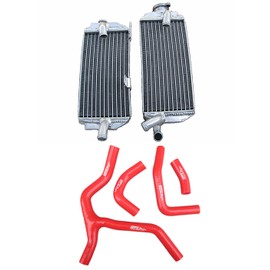 Aluminum Radiator + Silicone hose for 2013-2014 Honda CRF450R CRF450 CRF 450 R (Red)