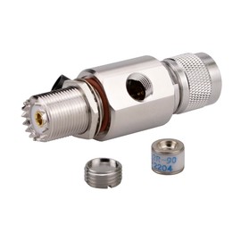 Whisary UHF Lightning Arrestor PL-259 Lightning Surge Protector UHF Male to Female Bulkhead for HAM Radio Gear，CB Ham Two-Way Base Stations