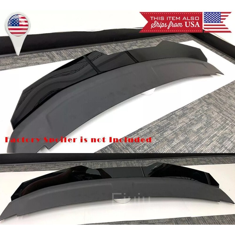 SDeelCase Matt Black Decklid Gurney flap Wing Wickerbill For 10-14