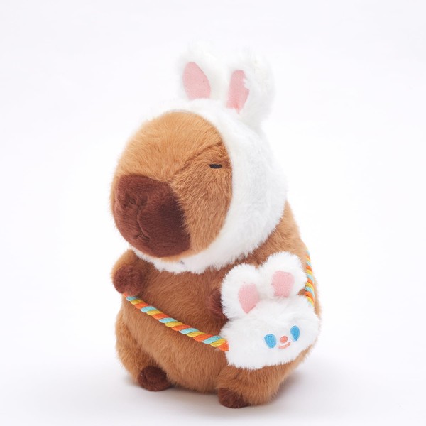 Sweesies Easter Bunny Capybara Plush Toy with Squeaky Bunny Bag,
