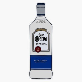 Leyland Designs Silver Jose Cuervo Sticker Outdoor Rated Vinyl Sticker Decal for Windows, Bumpers, Laptops or Crafts 5"