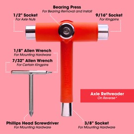 Reflex Utili-Tool Skate Tool (Orange/Chrome)