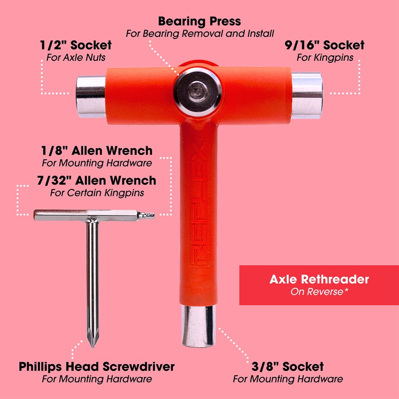 Reflex Utili-Tool Skate Tool (Orange/Chrome)